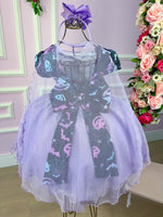 Vestido Fantasia Tematicos Kids Halloween Saia Lilas