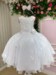 Vestido Juvenil Vila Lele Regata Flores Branco