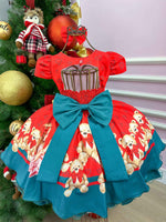 Vestido Mimadine Ursinho Menininha Vermelho Natal