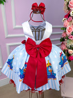 Vestido Tematicos Luxo Galinha Pintadinha Azul e Vermelho