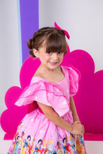 Vestido Temáticos Kids Princesas Disney Rosa