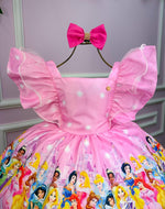 Vestido Temáticos Kids Princesas Disney Rosa