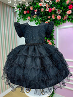 Vestido Ysa Kids Belinda Preto TAMANHO:4;COR:Preto