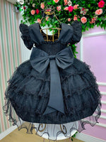 Vestido Ysa Kids Belinda Preto TAMANHO:4;COR:Preto