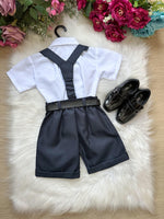 Conjunto Miss Cherry Meninos Social Shorts Ravi Azul Petroleo