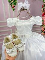 Vestido Enjoy Longo Dani Branco Rendado