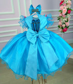 Vestido Princesa Belli Bia Jardim Encantado Azul Tiffany