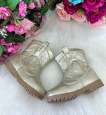 Bota/ Coturno Flor Di Mila Boiadeira Texana Liz Dourado