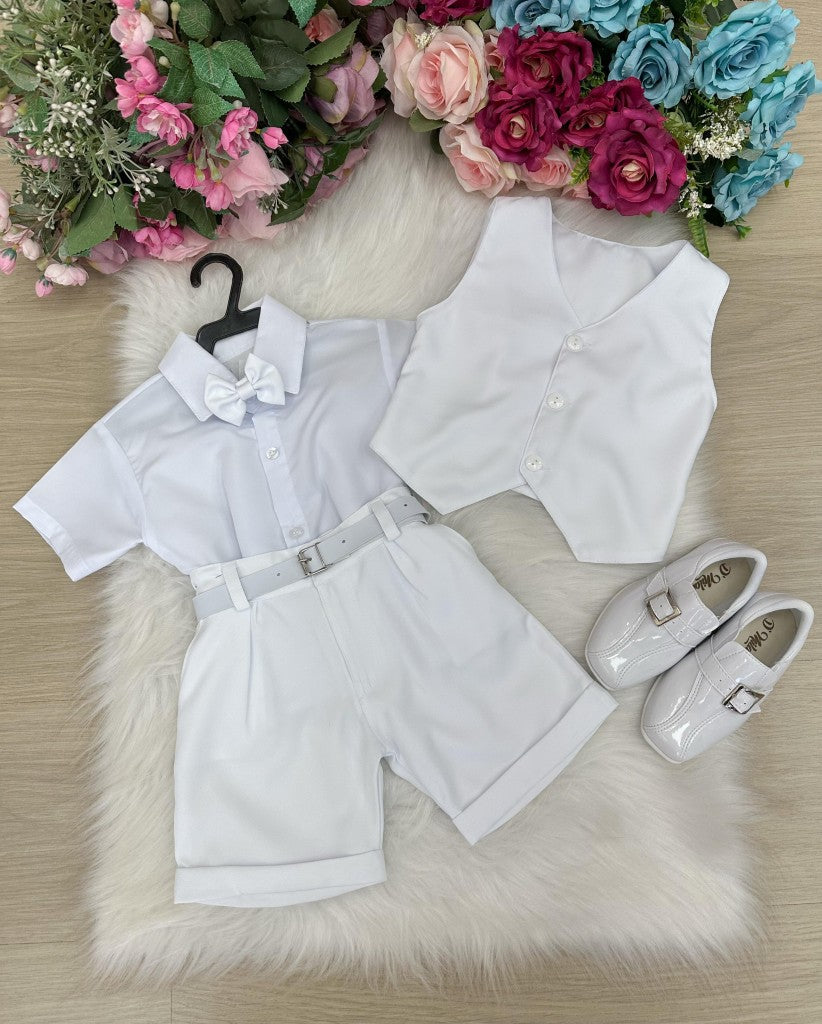 Conjunto Social Miss Cherry Leandro Colete Branco