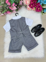 Conjunto Social Miss Cherry Leandro Colete Cinza Grafite