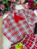 Conjunto Junino Xadrez Chiquinha Vermelho