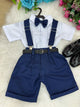 Conjunto Miss Cherry Meninos Social Shorts Ravi Azul Marinho