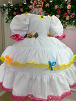 Vestido Junino Banana Club Luxo Noiva/Noivinha Branco