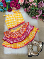 Conjunto Junino Banana Club Luxo Sofia Xadrez Amarelo