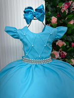 Vestido Ysa Kids Ariane Longo Azul Tifanny