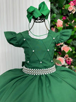 Vestido Ysa Kids Ariane Longo Verde Esmeralda