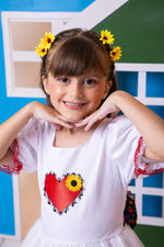 Vestido Junino Banana Club Luxo Arraial dos Apaixonados Noiva/Noivinha