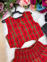 Conjunto Junino Miss Cherry Melissa Xadrez Vermelho