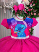 Vestido Tematicos Ysa Kids Lilo Stitch Pink Modelo 4