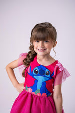 Vestido Tematicos Ysa Kids Lilo Stitch Pink Modelo 3