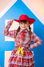 Conjunto Junino Xadrez Chiquinha Vermelho