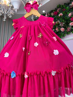 Vestido Vila Lele Jardim das Borboletas Baby Liz Pink