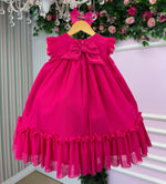 Vestido Vila Lele Jardim das Borboletas Baby Liz Pink