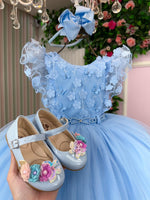 Vestido Infantil Menina Bonita Angelie Azul Bebe