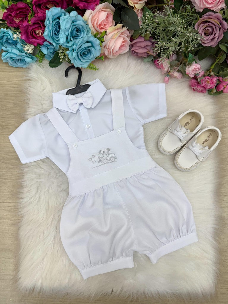 Conjunto Miss Cherry Meninos Bebe Theo Branco