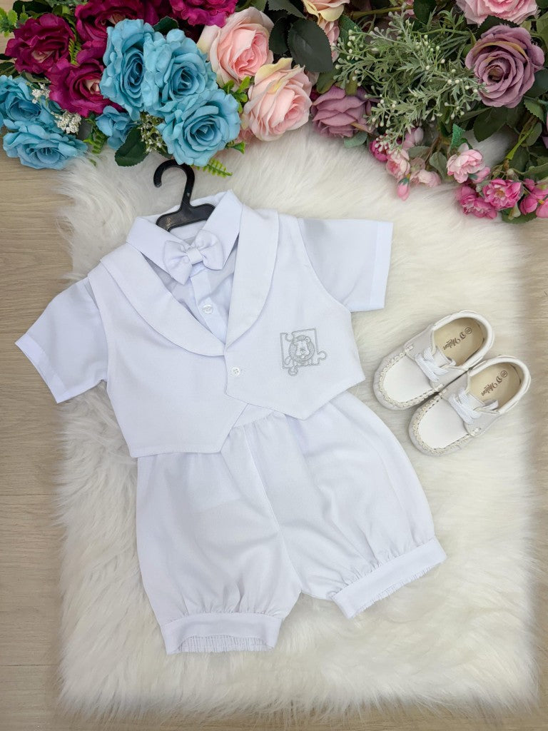 Conjunto Social Miss Cherry Matias Shorts Branco