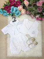 Conjunto Social Miss Cherry Matias Shorts Branco
