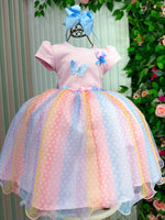 Vestido Vila Lele Ana Clara Rosa Saia Colorida