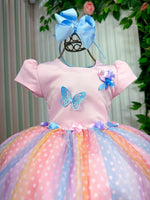 Vestido Vila Lele Ana Clara Rosa Saia Colorida