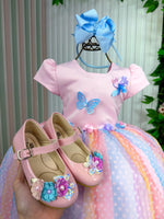 Vestido Vila Lele Ana Clara Rosa Saia Colorida