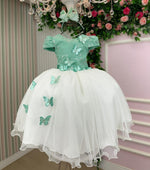 Vestido Juvenil - Midi Vila Lele Sabrina Verde Oliva e Off