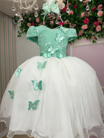 Vestido Juvenil - Midi Vila Lele Sabrina Verde Oliva e Off