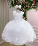 Vestido Vila Lele Bebe Sarah Flores Branco