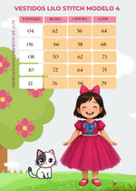 Vestido Tematicos Ysa Kids Lilo Stitch Pink Modelo 4