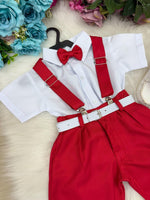 Conjunto Miss Cherry Meninos Social Shorts Ravi Vermelho