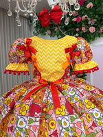 Vestido Marie Junino Quermesse de Luxo Amarelo