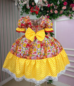 Vestido Marie Junino Quermesse de Luxo Amarelo