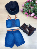 Conjunto Blogueirinha Jeans Rayssa