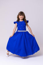 Vestido Ysa Kids Ariane Longo Azul Royal