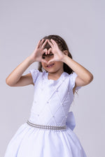 Vestido Ysa Kids Ariane Longo Branco