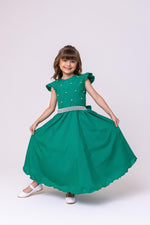 Vestido Ysa Kids Ariane Longo Verde Bandeira