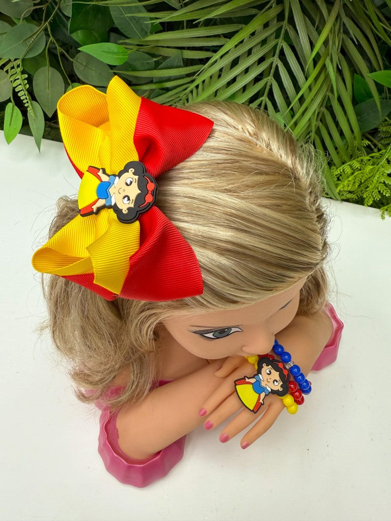 Laço Belli Tematico Princesa Maça + Pulseira