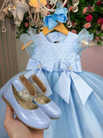 Vestido Marie Bebe Mia Azul Bebe