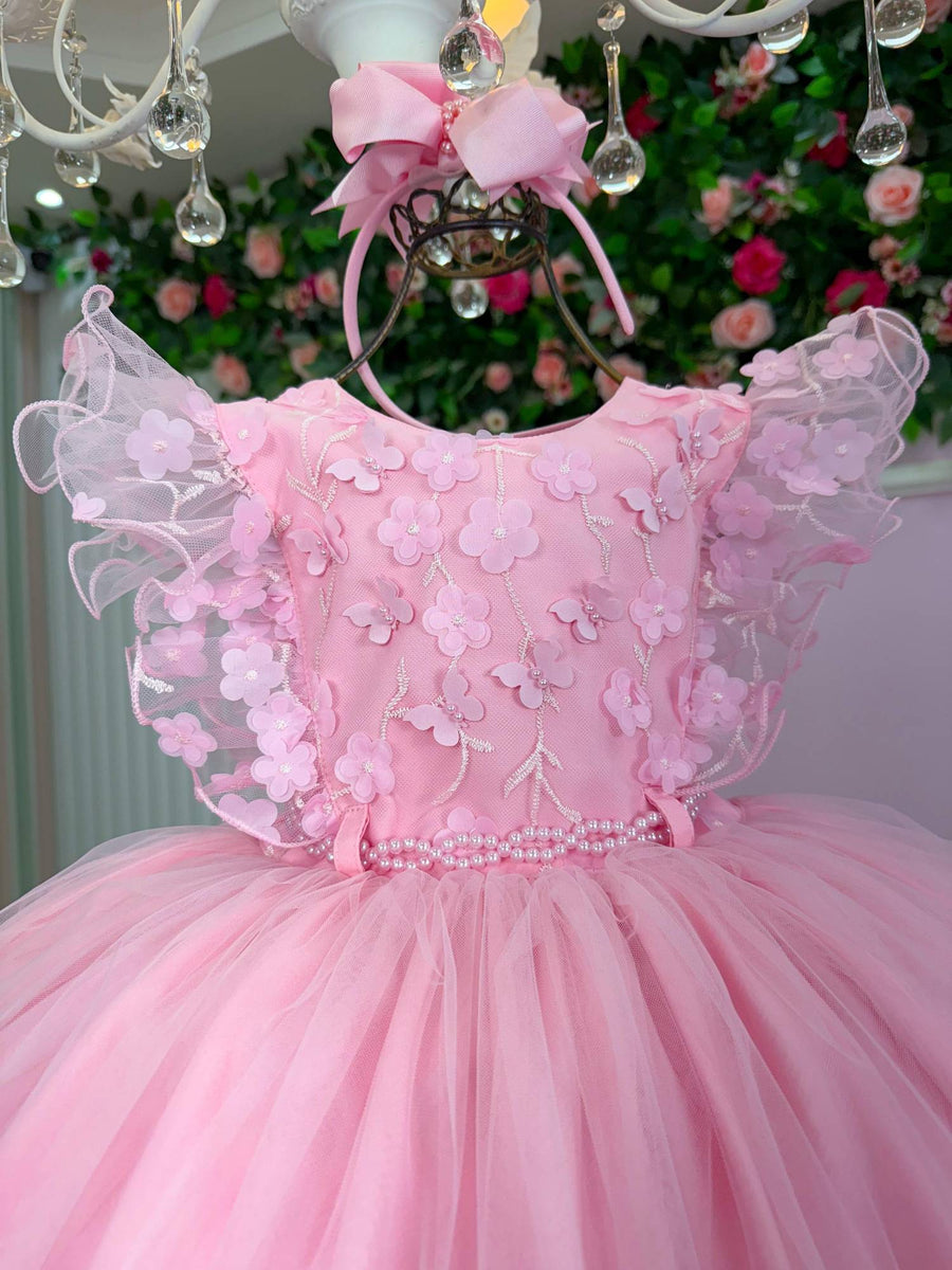 Vestido Menina Bonita Angelie Rosa Bebe