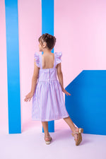 Vestido Banana Club Celine Lilas Listrado