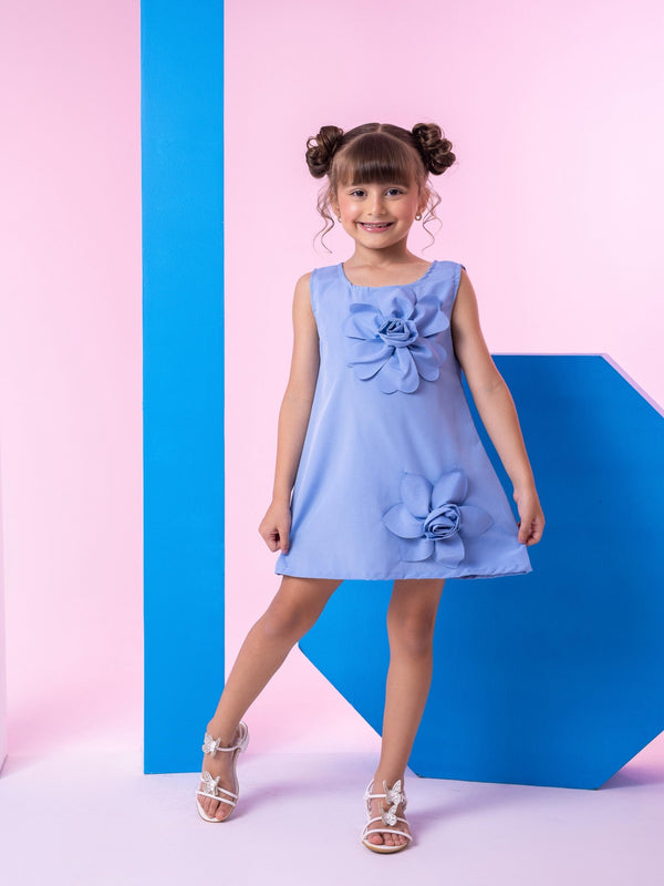 Vestido Blogueirinha Jojo Flor Azul